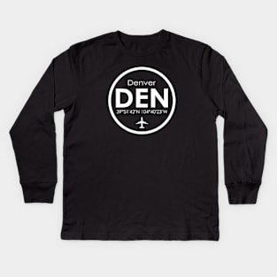 DEN, Denver International Airport Kids Long Sleeve T-Shirt